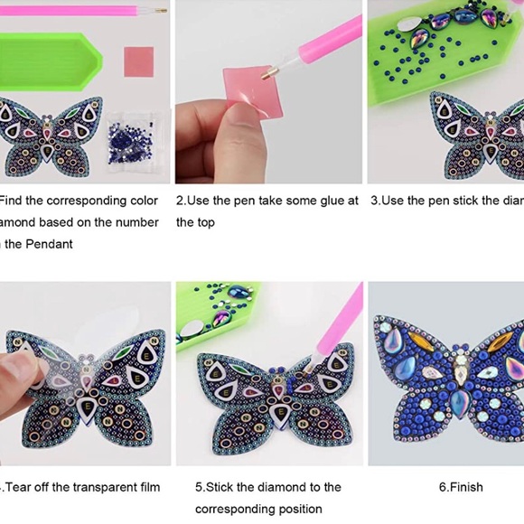 👀4/$25 DIY Diamond Painting Crystal Tulip Keychain/Purse Charm Kit Complete - Picture 6 of 7